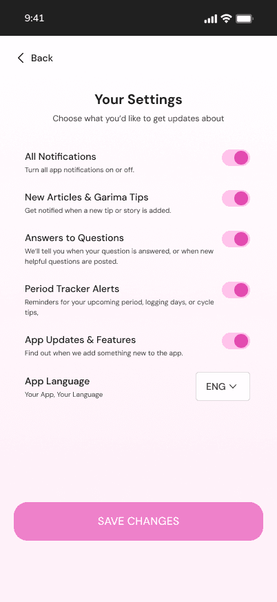 Garima – Period Health & Wellness App screenshot 12 - Application interface showing key features and user experience