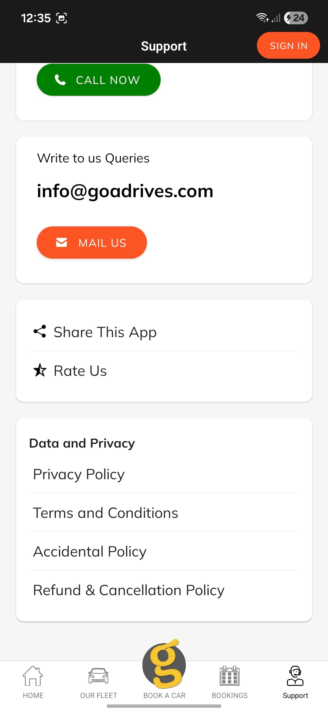 Goadrives – Self-Drive Car Rental App screenshot 8 - Application interface showing key features and user experience