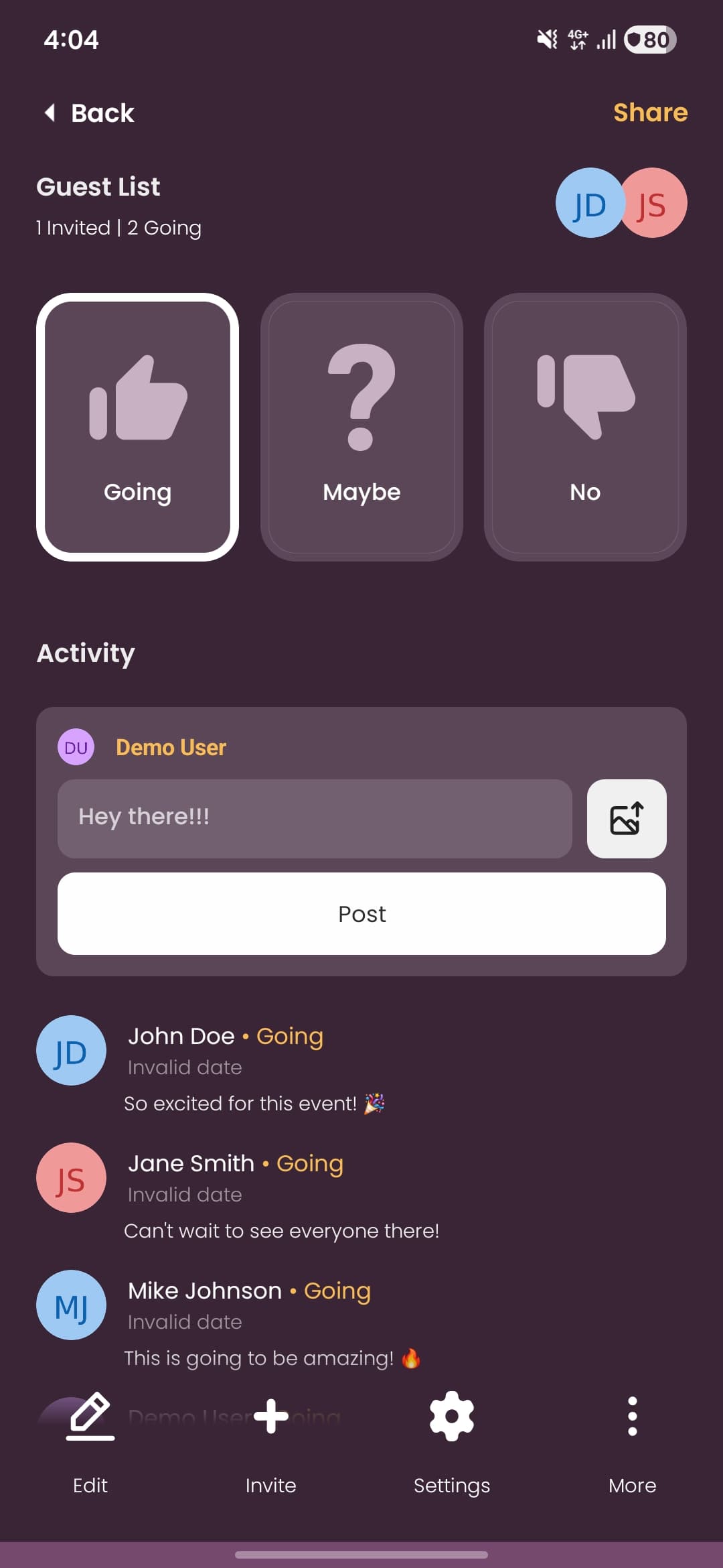 Planorama - B2C Event Planning & Management App screenshot 5 - Application interface showing key features and user experience