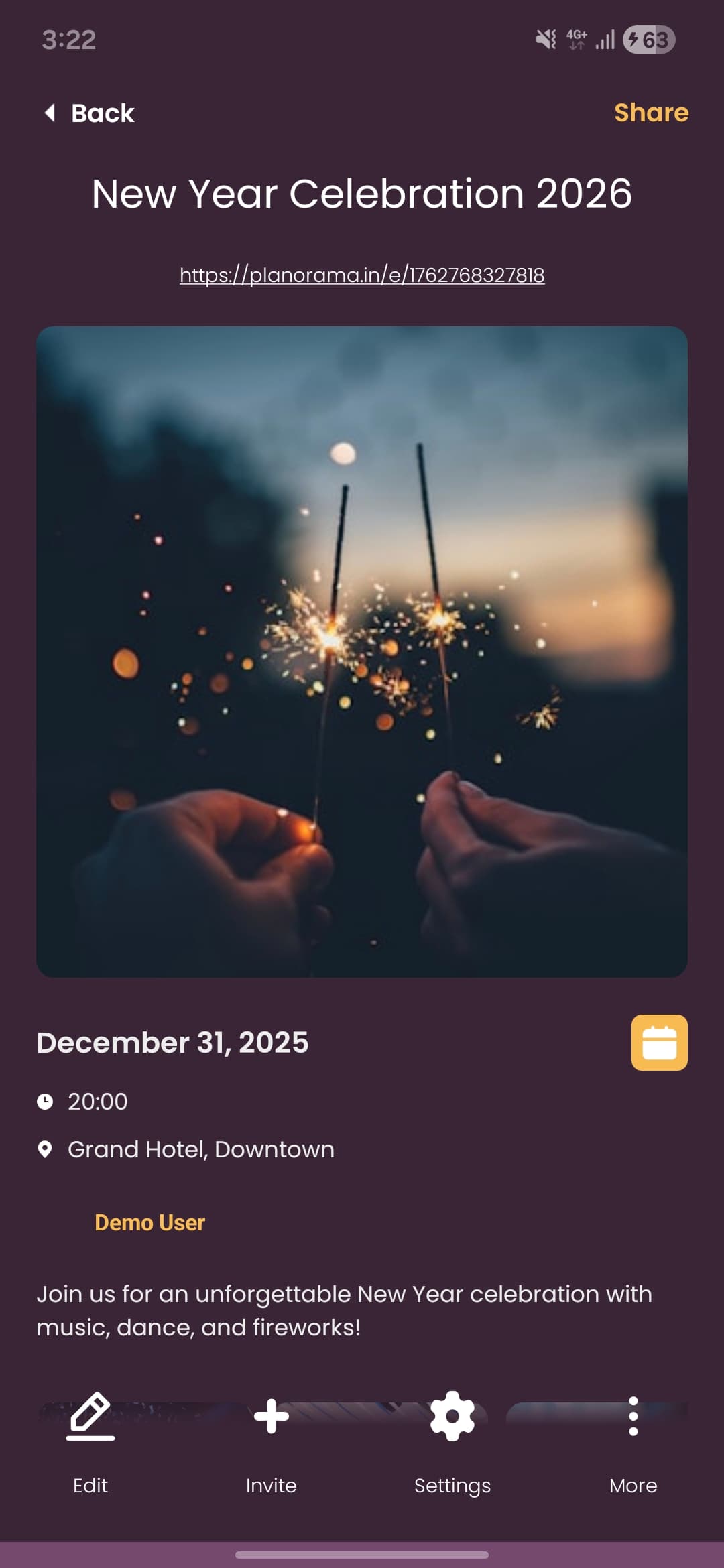 Planorama - B2C Event Planning & Management App screenshot 3 - Application interface showing key features and user experience