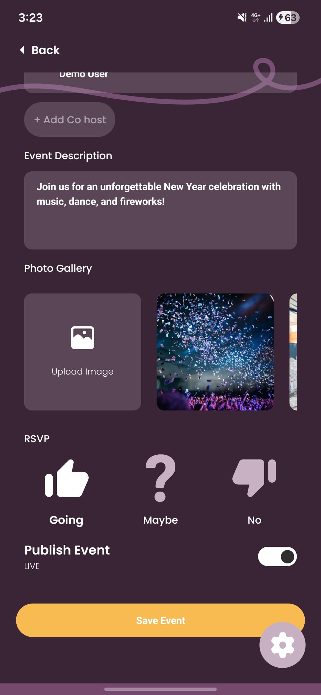 Planorama - B2C Event Planning & Management App screenshot 4 - Application interface showing key features and user experience