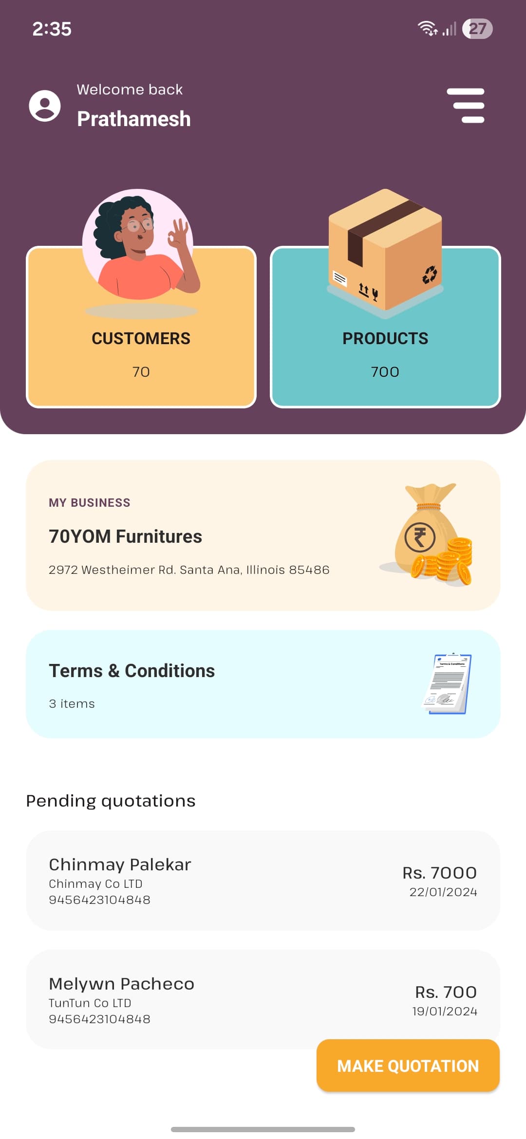 Professional Business Quotation Generator screenshot 3 - Application interface showing key features and user experience