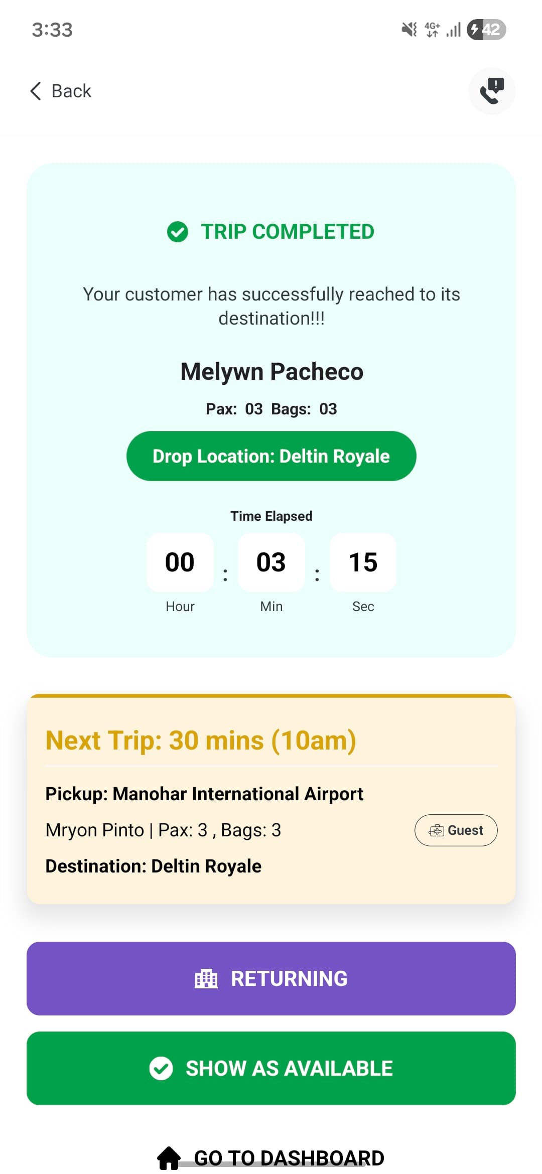 Deltin Transport Drivers App – Guest Pickup & Drop Management screenshot 6 - Application interface showing key features and user experience