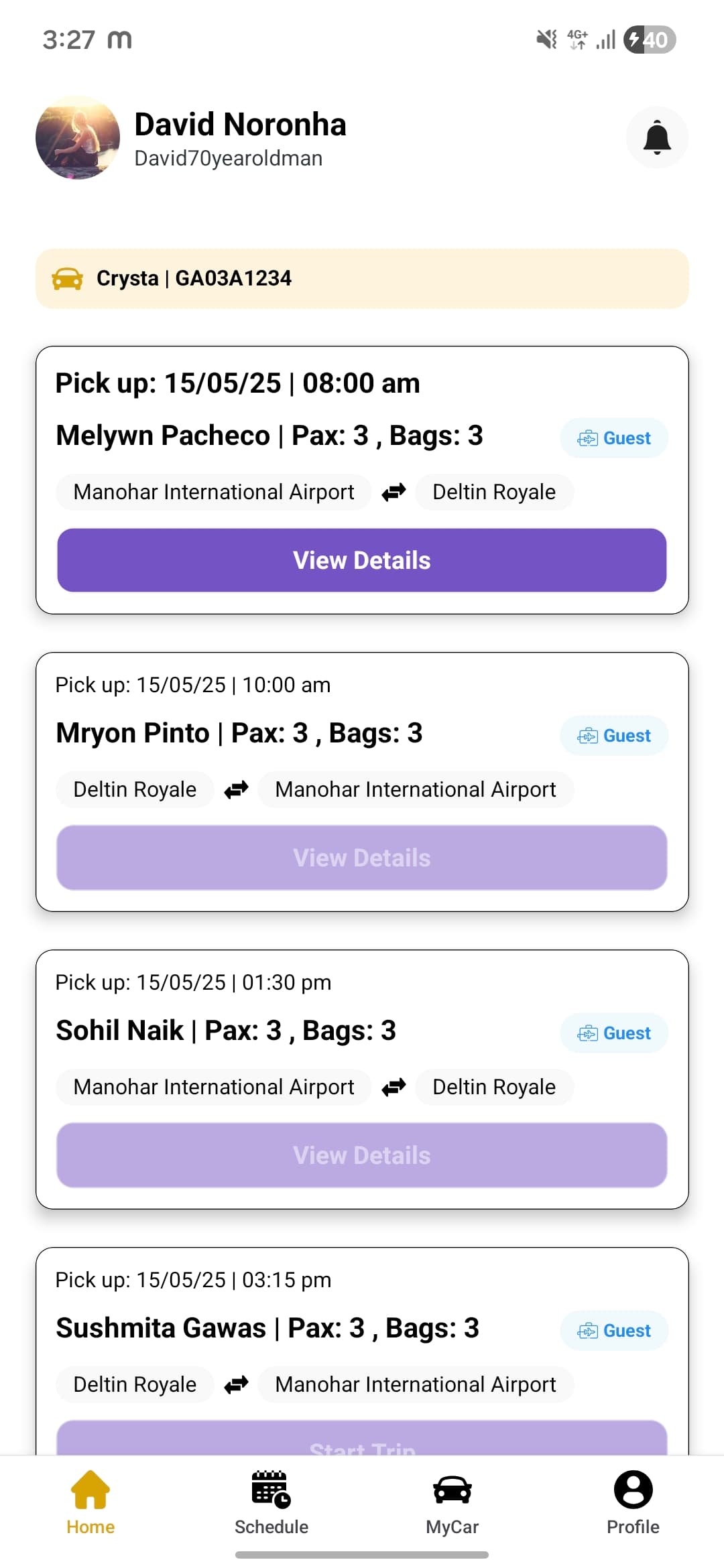 Deltin Transport Drivers App – Guest Pickup & Drop Management screenshot 3 - Application interface showing key features and user experience